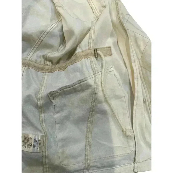 Free People Military Button and Zip Up Winter Jacket in Ivory, Size SP, NWT - Picture 12 of 12